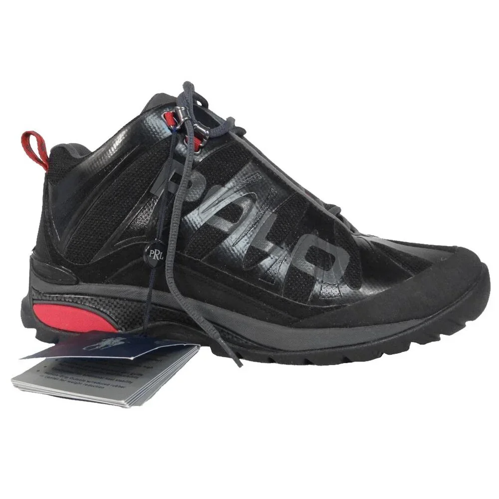 NEW Vintage Polo Ralph Lauren Spielman Trail Hiking Boots! Black With Big 